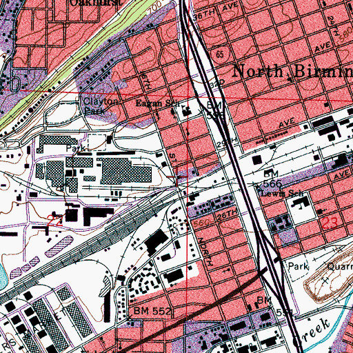 Topographic Map of Acipco Shopping Center, AL