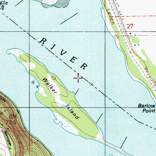 Topographic Map of Walker Island Channel, WA
