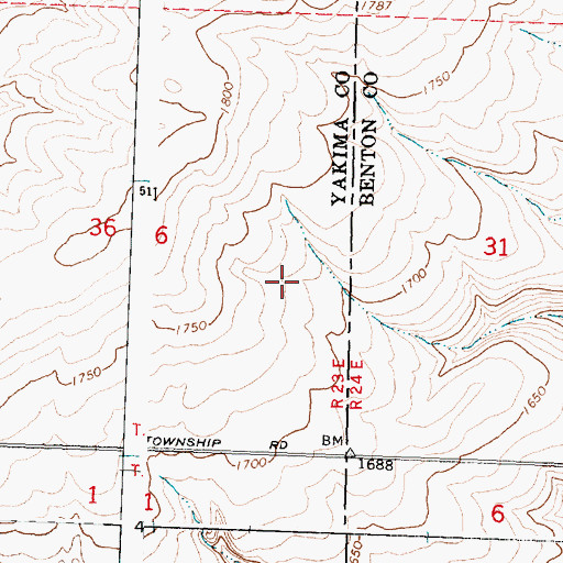 Topographic Map of Horse Heaven Hills, WA