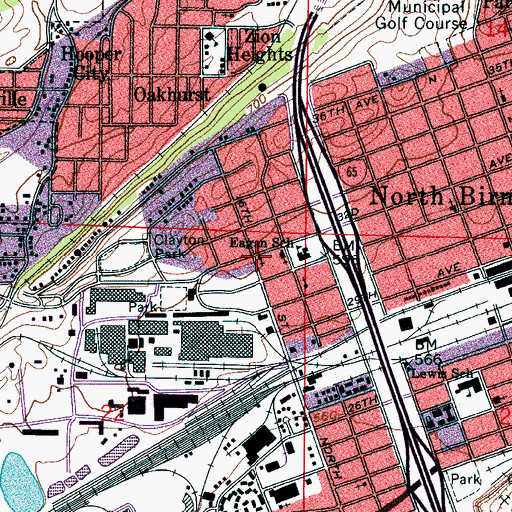 Topographic Map of Acipco United Methodist Church, AL