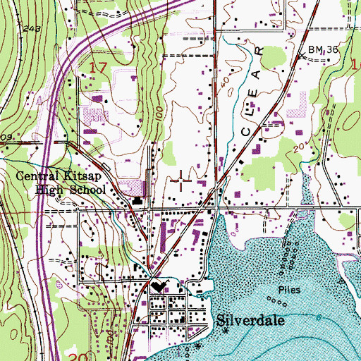 Topographic Map of Kitsap Place Mall, WA