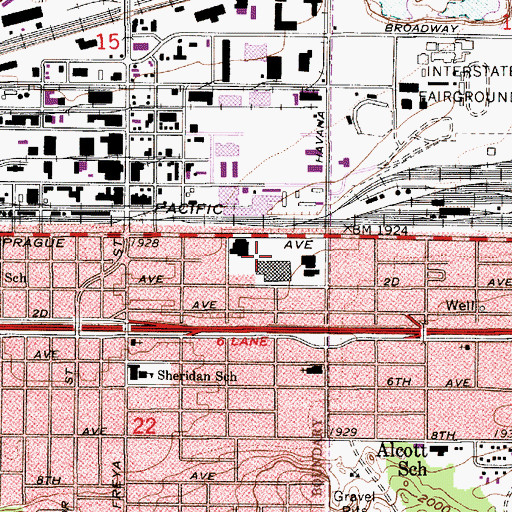 Topographic Map of East Town Shopping Center, WA