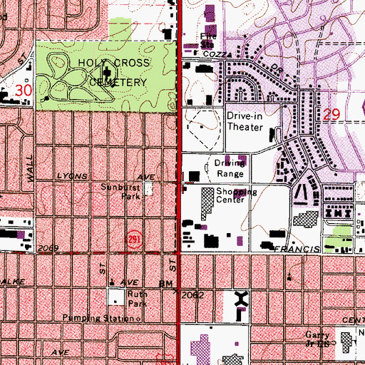 Topographic Map of K-Mart Shopping Center, WA