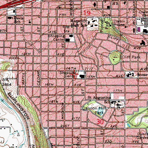 Topographic Map of Lincoln Square, WA