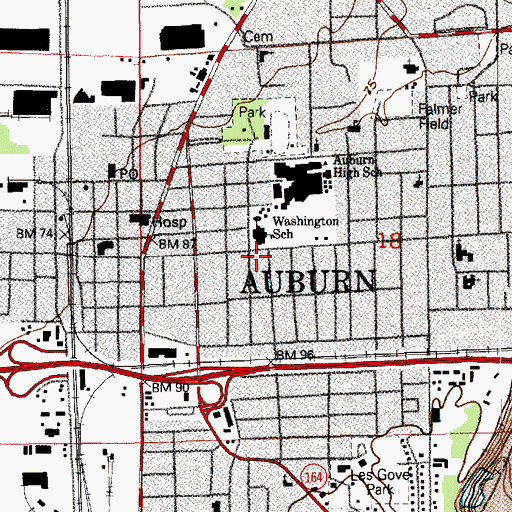 Topographic Map of Main and M Shopping Center, WA