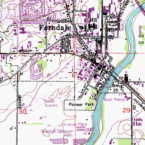 Topographic Map of Pioneer Center, WA