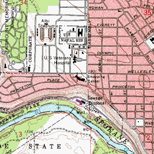 Topographic Map of River Ridge Shopping Center, WA