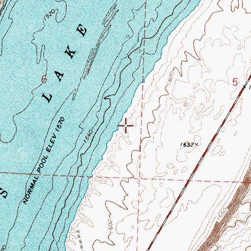 Topographic Map of Banks Lake Wildlife Recreation Area, WA