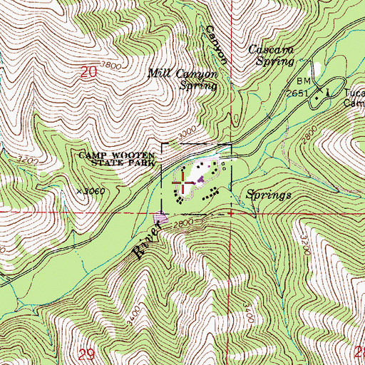 Topographic Map of Camp Wooten Environmental Learning Center, WA