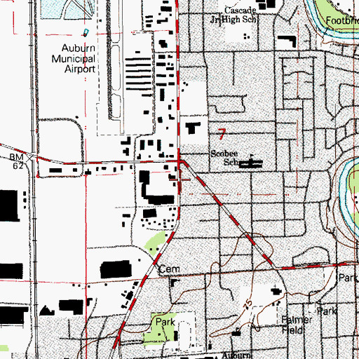 Topographic Map of Auburn North Shopping Center, WA
