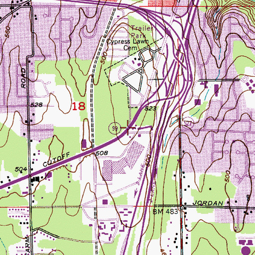 Topographic Map of Everett Mall Village, WA