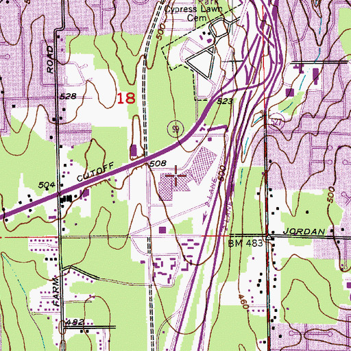 Topographic Map of Everett Mall, WA