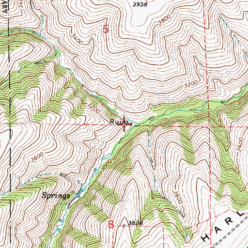 Topographic Map of Dark Canyon Creek, WA