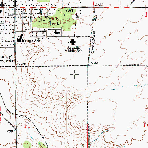 Topographic Map of Deer Park High School, WA