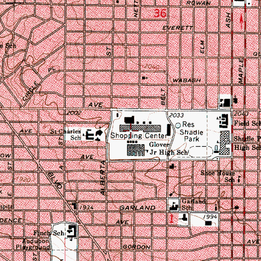 Topographic Map of Shadle Shopping Center, WA