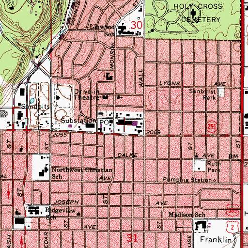 Topographic Map of Town and Country Shopping Center, WA