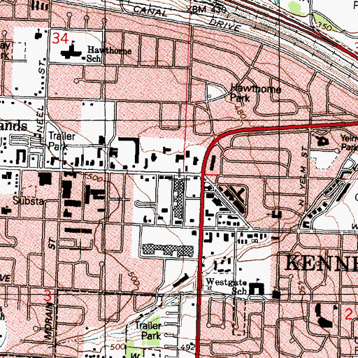 Topographic Map of The Highlands Center, WA