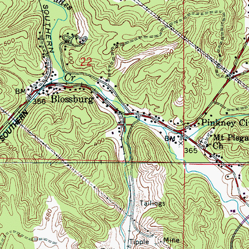 Topographic Map of Cougar Hollow, AL