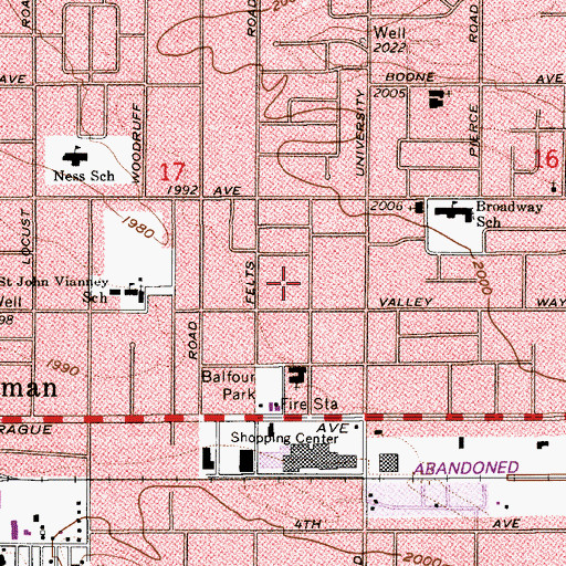 Topographic Map of University City Shopping Center, WA