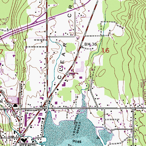 Topographic Map of Village Square, WA
