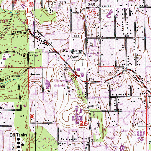 Topographic Map of Westgate Shopping Center, WA