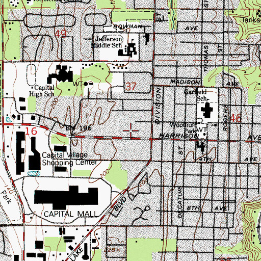 Topographic Map of Westside Shopping Center, WA