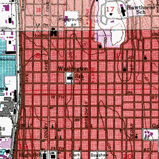 Topographic Map of Safeway Shopping Center, WA
