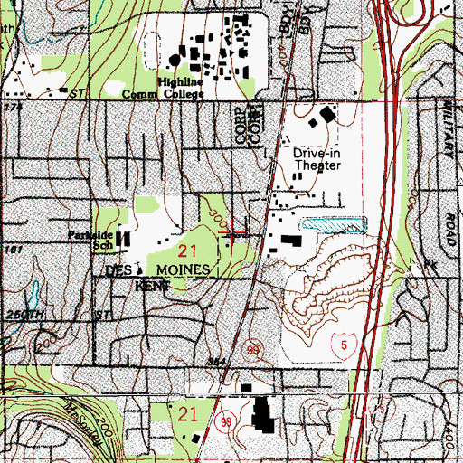 Topographic Map of West Hill Plaza, WA