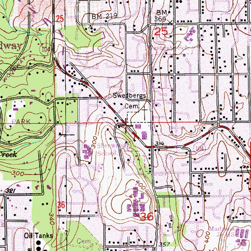 Topographic Map of Westway Shopping Center, WA