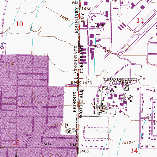 Topographic Map of Thunderbird Square Shopping Center, AZ