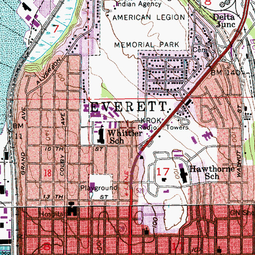 Topographic Map of Albertsons Shopping Center, WA
