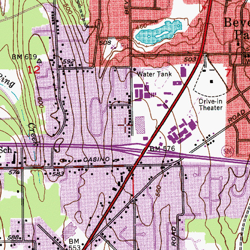 Topographic Map of Andersons Shopping Center, WA