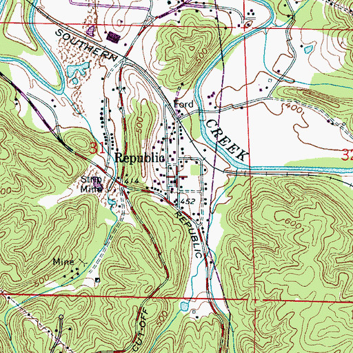 Topographic Map of Republic Baptist Church, AL