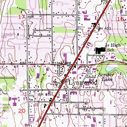 Topographic Map of James Village Shopping Center, WA