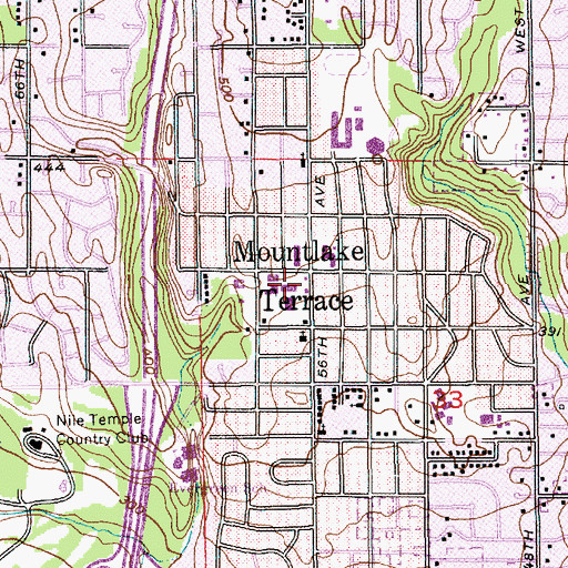 Topographic Map of Mountlake Terrace Plaza, WA