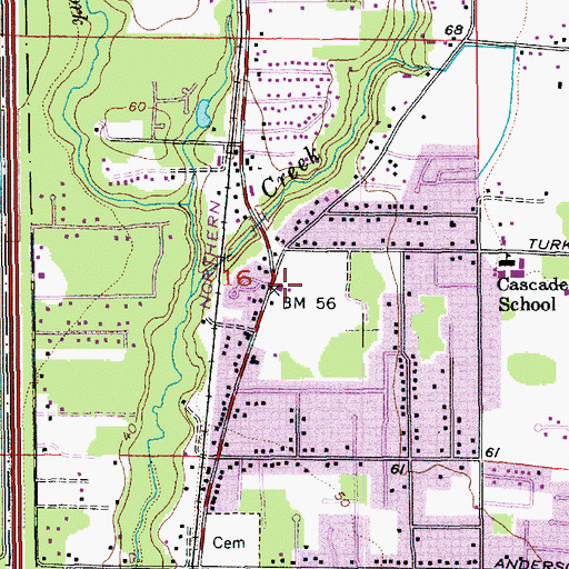 Topographic Map of Maryville Fred Meyer, WA