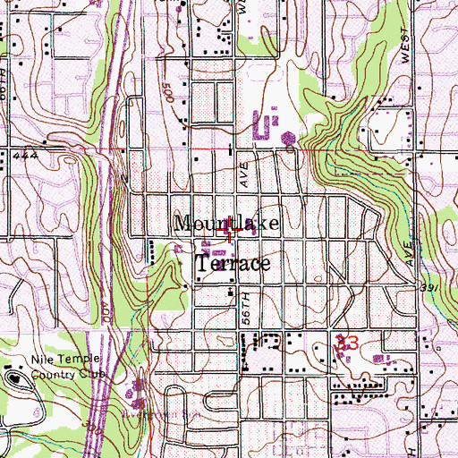 Topographic Map of Plaza Shopping Center, WA