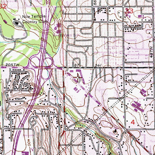 Topographic Map of Ballinger Terrace, WA