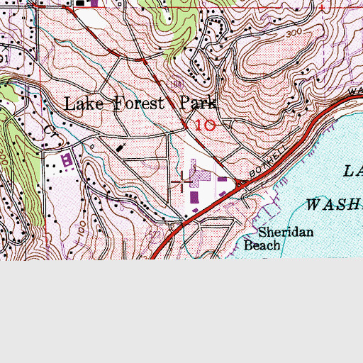 Topographic Map of Forest Park Shopping Center, WA