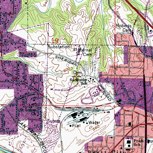 Topographic Map of Irish Hill, AL
