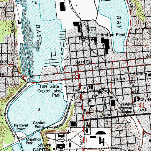Topographic Map of Yardbird Shopping Center, WA