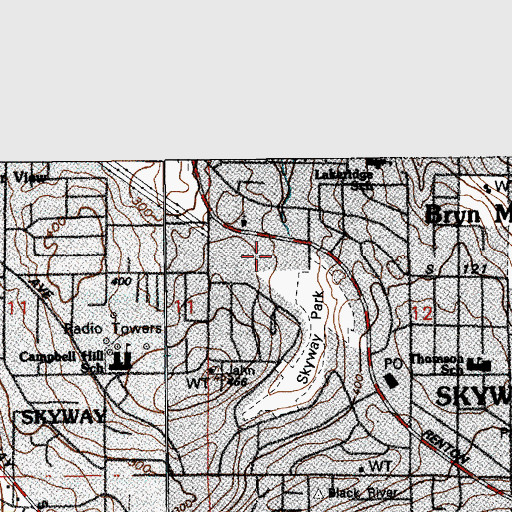 Topographic Map of Skyway Park Shopping Center, WA