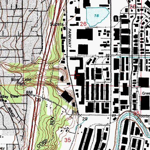 Topographic Map of Parkway Plaza, WA