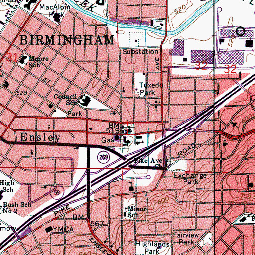 Topographic Map of Holy Family Elementary School, AL