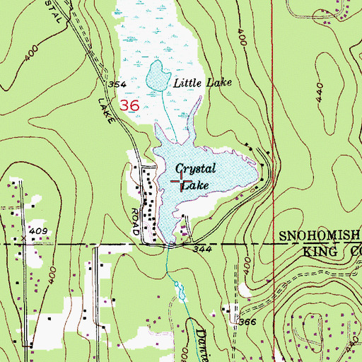 Topographic Map of Crystal Lake, WA