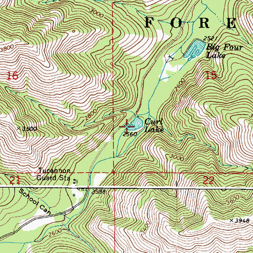 Topographic Map of Curl Lake, WA