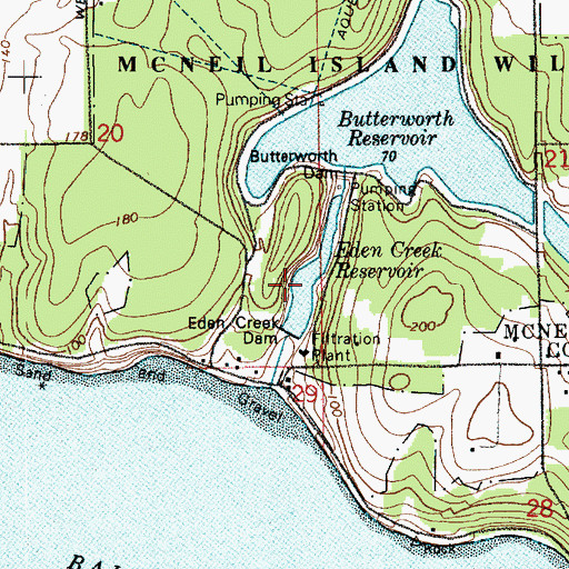 Topographic Map of Eden Creek Reservoir, WA