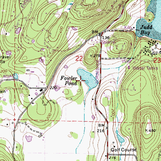 Topographic Map of Fowler Pond, WA
