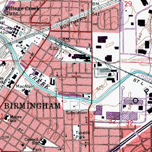Topographic Map of Frenchtown, AL