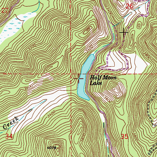Topographic Map of Half Moon Lake, WA